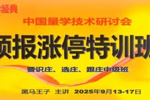 2025年量学预报涨停特训班视频课程文档指标【黑马王子】