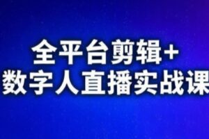视频号、快手、抖音全平台剪辑+数字人直播实战课（更新6月）​