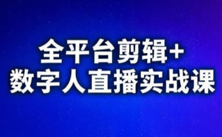 视频号、快手、抖音全平台剪辑+数字人直播实战课（更新6月）​