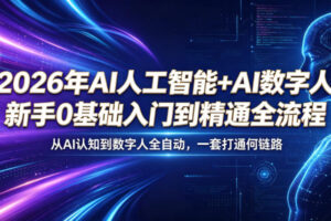 2026年AI人工智能+AI数字人，新手0基础入门到精通全流程