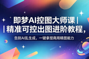 即梦AI控图大师课 精准可控出图进阶教程，告别AI乱生成，一键拿捏商用精图能力