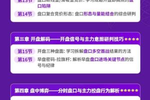 雨禾《盘口全景课：学习与主力盘口共舞》盘口系统课