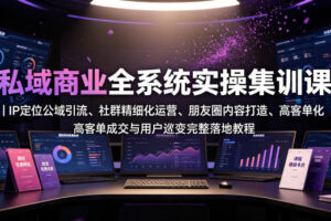 私域商业全系统实操课IP定位公域引流、社群精细化运营、朋友圈内容打造、高客单成交与用户裂变完整落地教程