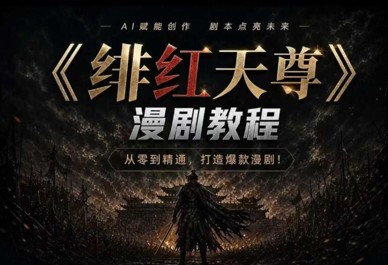 绯红天尊AI漫剧系统教程｜从零入门到精通，工具运用+剧本创作+爆款逻辑+提示词素材+镜头剪辑，全套爆款漫剧落地实战课