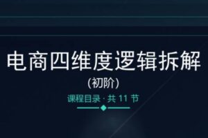 老木老师·电商四维度逻辑拆解（初阶）