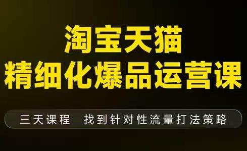 猫课子幽·淘宝天猫精细化爆品运营【音频+字幕+文档】